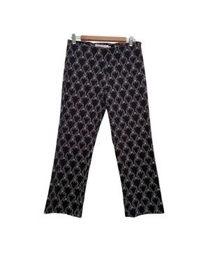 Debbie Shuchat cropped trousers pants stretchy cotton embroidery black white 6